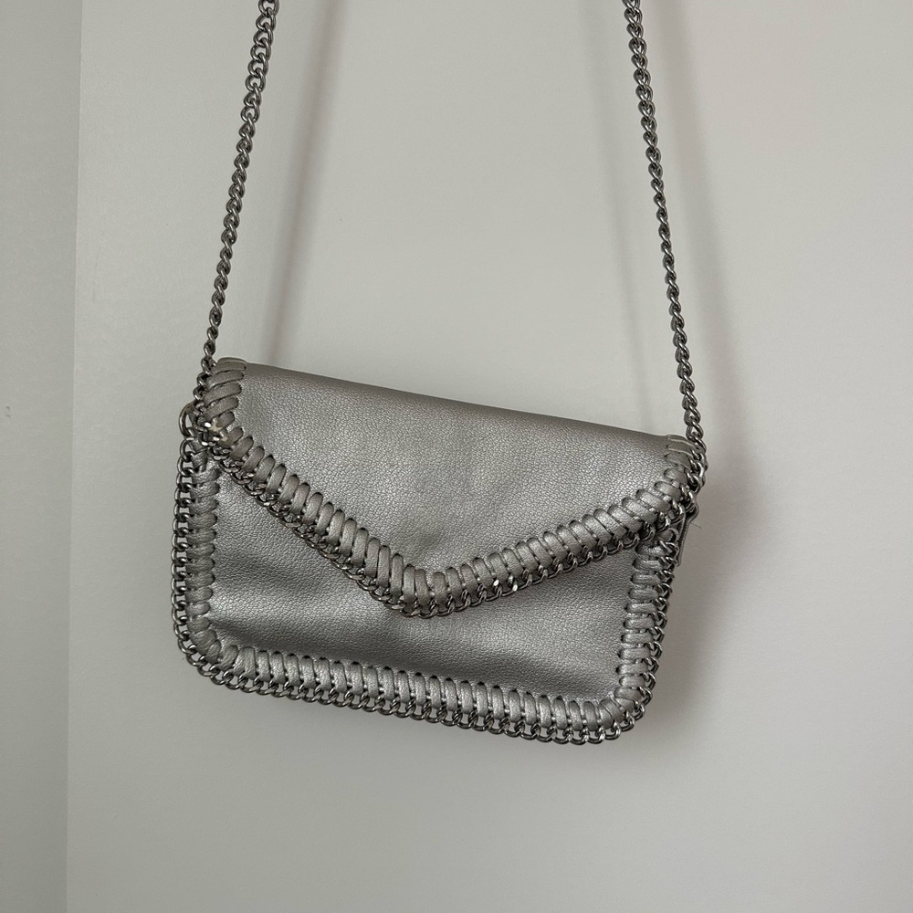 Silver Chain-Trimmed Women's Bag